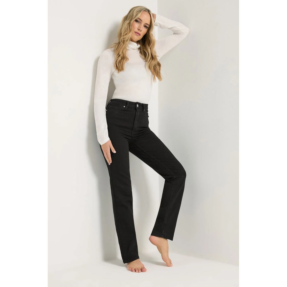 Long Tall Sally LTS Straight Leg NWT Jeans Womens Black High Rise Denim Size 16